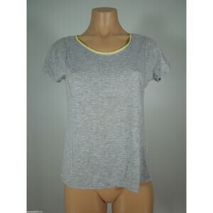 SO Top XS Juniors Grey Yellow Sheer Back